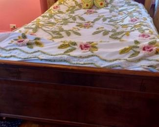 antique full bed wooden frame - part of bedroom set (3 of 3)