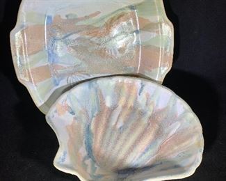 beach colored stoneware pottery 