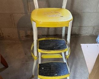 Vintage metal step stool