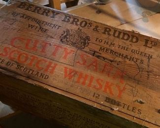 Cutty Sark whisky crate