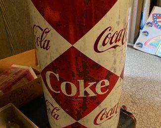 Metal Coca-Cola waste basket