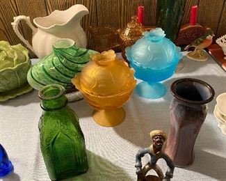 Many interesting glass pieces