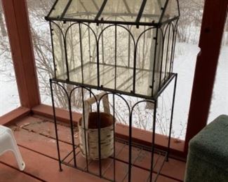 Decorative "greenhouse", birch basket