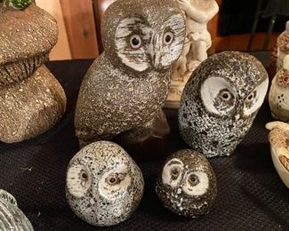 Vintage owl statues