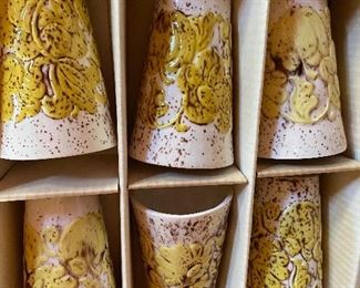 Vintage pottery drinking glasses