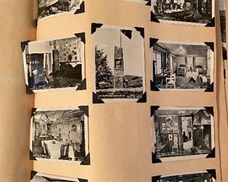 Scrapbooks and boxes filled with vintage B&W photos