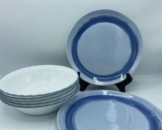 Blue and White Plates and Bowls