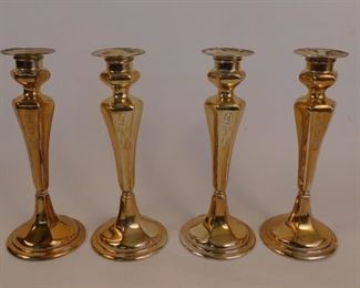 Gorham gilt silver candlesticks