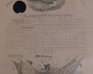 5 Presidential signed commissions - US Grant