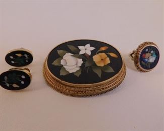 Pietra Dura gold jewels