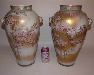 Pair fine Japanese Satsuma vases