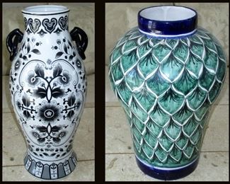2 Large Decorative Vases 