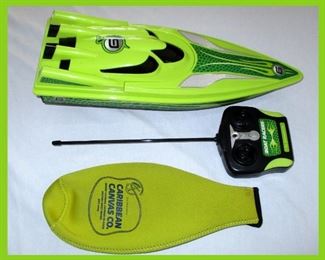 RC Speedboats Remote Control Boat and Caribbean Canvas Co Case 