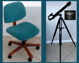 Office Chair and Tasco Telescope 