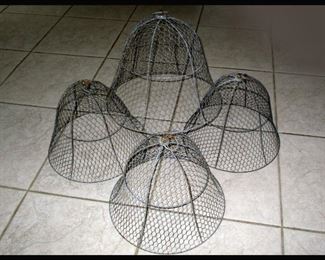 Set of 4 Metal and Chicken Wire Cloches; Multi-purpose pcs 