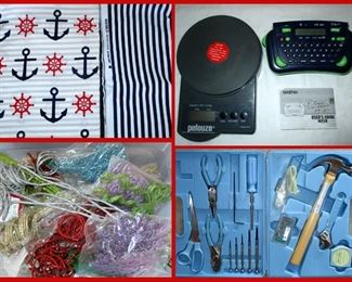 Nautical Fabrics, Pelouze Scale, Brother P-Touch Electronic Labeling System,  Craft Items and Tools  