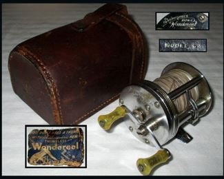 Shakespeare Reel with Original Papers and Leather Case 