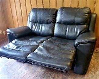 Slate color ELECTRIC reclining love seat with USB ports - VERY NICE !!!!