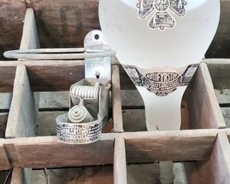 Antique Glass Fire Extinguisher with holder "Witches ball" 