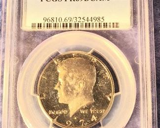 Graded Kennedy half dollar 