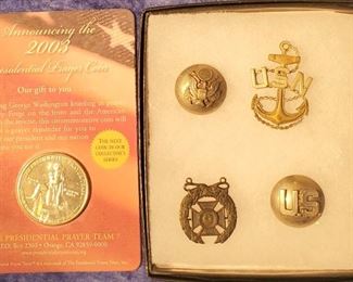 US Military insignia & 2003 Prayer challenge coin / token 