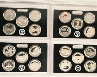 4 sets of Silver Proof quarters  
2011 
2012 
2013 
2014 