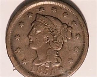 1856 One Cent coin 