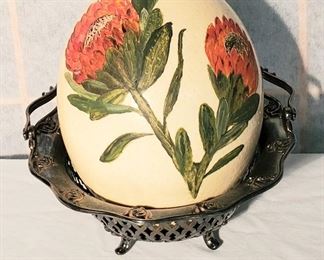 Hand painted Ostrich egg 