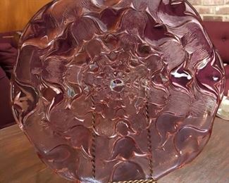 This is the Lalique Campanules Coupe Plate when exposed to LED lighting.  