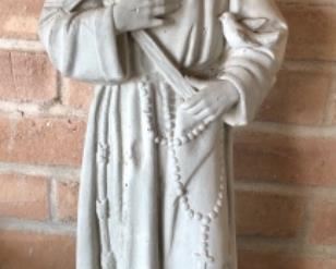 Vintage concrete Saint Francis garden statue 25”
