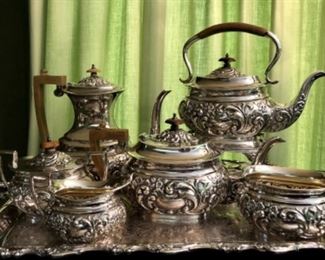Antique Sheffield silver plated coffee and tea service made in England