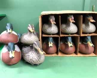 Vintage Mallard Drake & Hen Duck decoys. 
