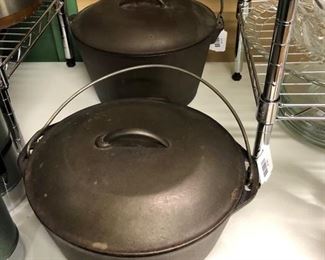 Vintage heavy cast-iron Dutch oven’s