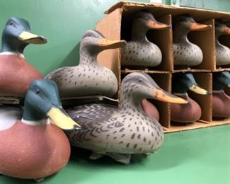 Vintage Mallard Drake & Hen Duck decoys. 