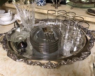 Huge Poole, Lancaster Rose Waiters Tray.