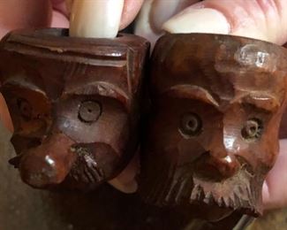 Mutt and Jeff hand carved pipes. Jeff pipe is complete.