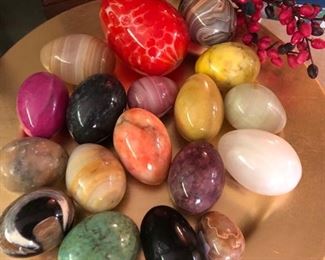 Marble, Alabaster, Stone, and Murano eggs.

