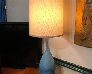 MCM drip glaze ceramic lamp with original shade. To die for! 