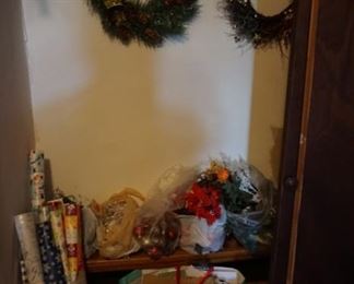 wreaths, wrapping supplies