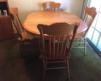 Oak dining table.
