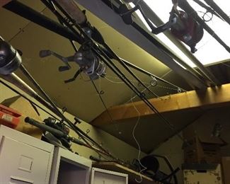 Fishing poles.