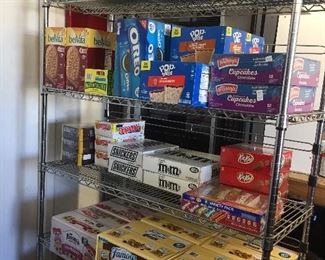 Cases of vending food & drink.