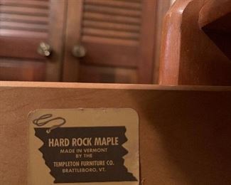 Templeton Furniture Co. Rock Hard Maple  Mid  Century double dresser.  Dimensions - 33.5" x 50.5" x 18.5"