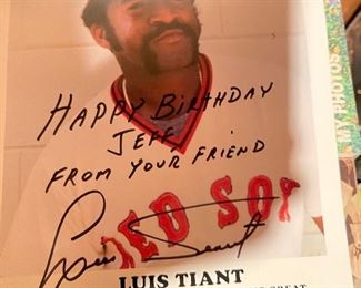 Former Boston Red Sox Pitching 3x All-Star Luis Tiant MLB original Autographed picture