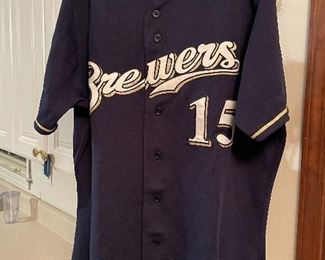 MLB All-Star Ben Sheets Autographed Jersey with the Milwaukee Brewers. 