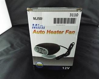 Mini portable auto heater fan.