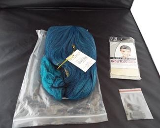 Topwigy short curly wig blue.