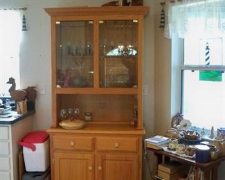 "BIN" - Pine Style China Hutch