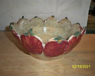 Studio Art Pottery Bowl - Apples