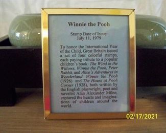 Back of Framed Winnie - The - Pooh stamp